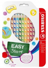 Pastelky trojhranné Stabilo Easy colors pro leváky, 12 ks