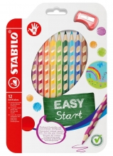 Pastelky trojhranné Stabilo Easy colors pro praváky, 12 ks