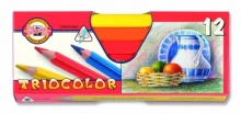 Pastelky Koh-i-noor Triocolor 3152, silné, 12 ks