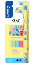 Pero kuličkové Pilot G-2 Flow, 0,7 mm, sada 4 barvy