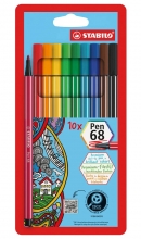 Popisovač Stabilo Pen 68, 1 mm, 10 barev