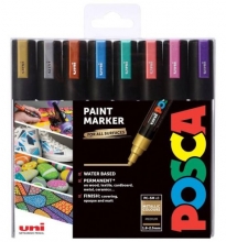 Popisovač Posca PC-5M, akrylový, 2,5 mm, metalický, 8 ks