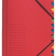 Desky třídicí Leitz s gumičkou, 12 přihrádkové, červené