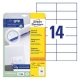 Etikety univerzální Avery 6136, 105x42,3 mm, bílé, 25+5 l.